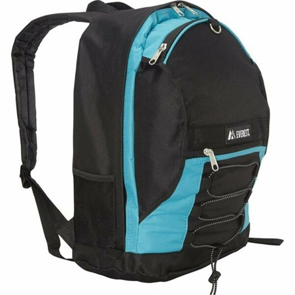 Better Than A Brand 3045SH-TURQ-BK Two-Tone Backpack with Mesh Pockets - Turquoise-Black BE3491217